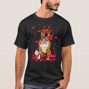 Cute Valentine's Day Pitbull Dog Heart Costume Pre T-Shirt