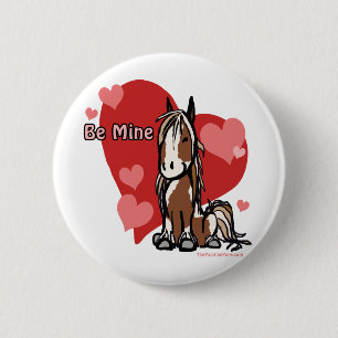 Cute Valentines Day Pony 6 Cm Round Badge
