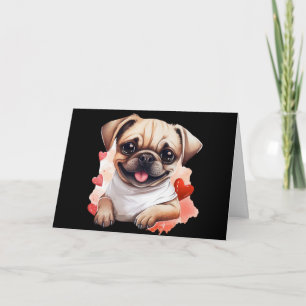 Cute Valentine's Day Pug Card