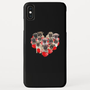 Cute Valentines Day Pug Dog Heart Puppy iPhone XS Max Case