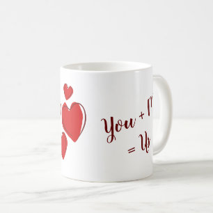 Cute Valentines Day Red You + Me = Us Coffee Mug