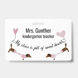 Cute Valentines Day School Teacher ID Badge