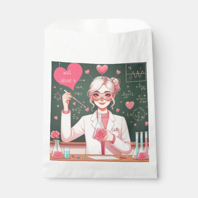 Cute Valentine's day scientist Favour Bag (Front)