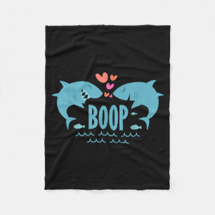 Cute Valentines Day Shark Kisses - Boop Bumping No Fleece Blanket