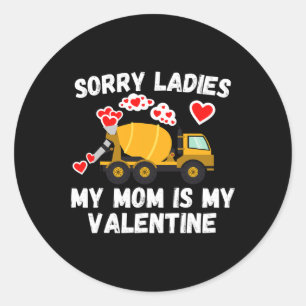 Cute Valentine's Day Son Funny Cement Mixer Kids B Classic Round Sticker
