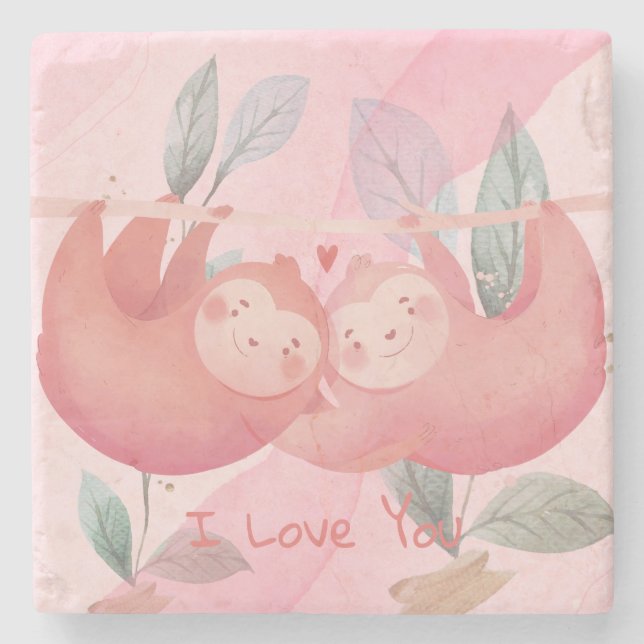 Cute Valentine's Day Stone Coaster (Front)