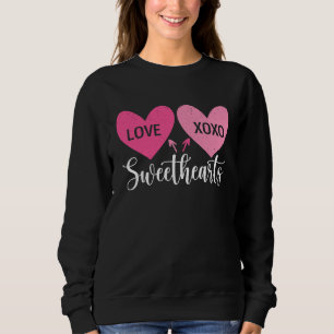 Cute Valentines Day Sweethearts  Love Hearts Coupl Sweatshirt