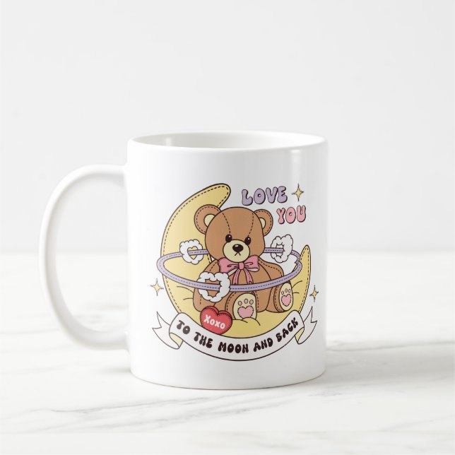 Cute Valentine's Day Teddy Bear Coffee Mug (Left)
