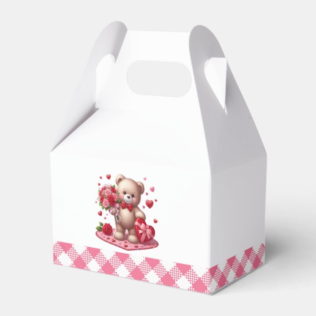 Cute Valentine's Day Teddy Bear Favour Box (Front Side)