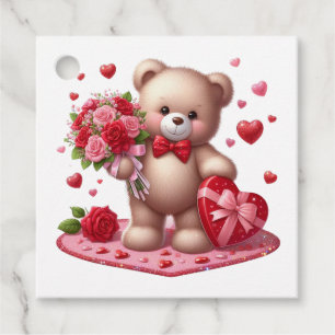 Cute Valentine's Day Teddy Bear Favour Tags