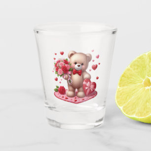 Cute Valentine's Day Teddy Bear Shot Glass