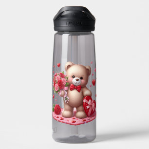 Cute Valentine's Day Teddy Bear Water Bottle