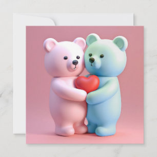 Cute Valentine's Day teddy bears Card