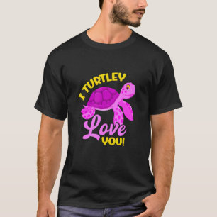 Cute Valentines Day Turtle I Turtley Love You Val T-Shirt