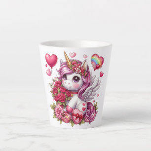 Cute Valentine's day unicorn Latte Mug