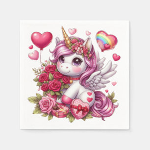 Cute Valentine's day unicorn Napkin
