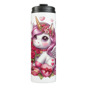 Cute Valentine's day unicorn Thermal Tumbler