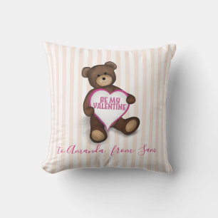 Cute Valentine's Day Whimsical Teddy Bear Cushion