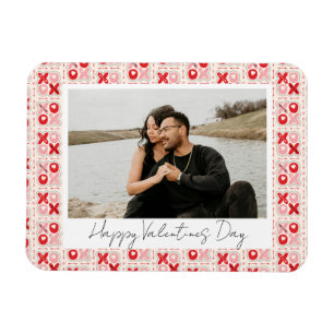 Cute Valentines Day XOXO Couples Photo Magnet