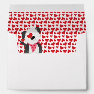 Cute Valentines Dog Heart Pattern Red Envelope