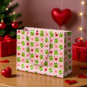Cute Valentine's Frogs Gift Bag