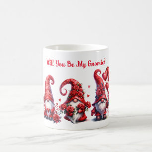 Cute Valentines Gnome with Hearts and Balloons Mug