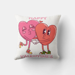 Cute Valentine's Hearts Couple Cushion