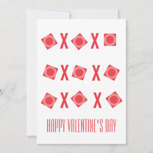 Cute Valentines Hugs & Kisses XOs Holiday Card