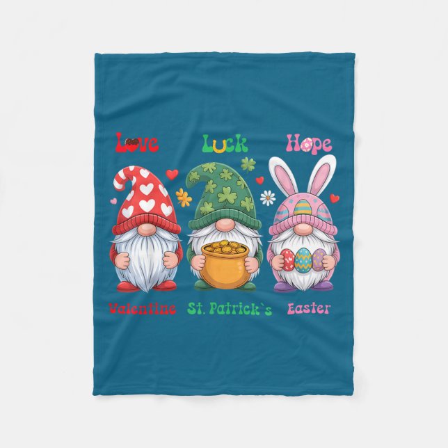 Cute valentines st patrick easter holidays garden fleece blanket (Front)