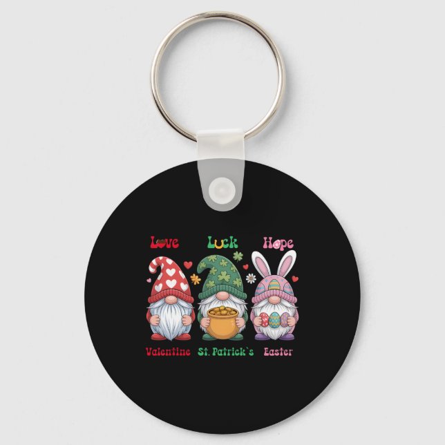 Cute Valentines St Patrick Easter Holidays Garden  Key Ring (Front)