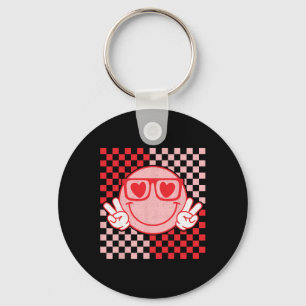 Cute Valentines Vibes Groovy Valentine Day Men Wom Key Ring