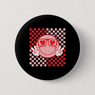 Cute Valentines Vibes Smile Face Valentine Day Men 6 Cm Round Badge