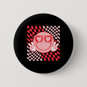Cute Valentines Vibes Smile Face Valentine Day Men 6 Cm Round Badge