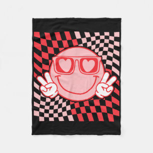 Cute Valentines Vibes Smile Face Valentine Day Men Fleece Blanket