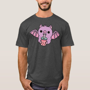 Cute Vampire Bat Drinking Bubble Tea T-Shirt