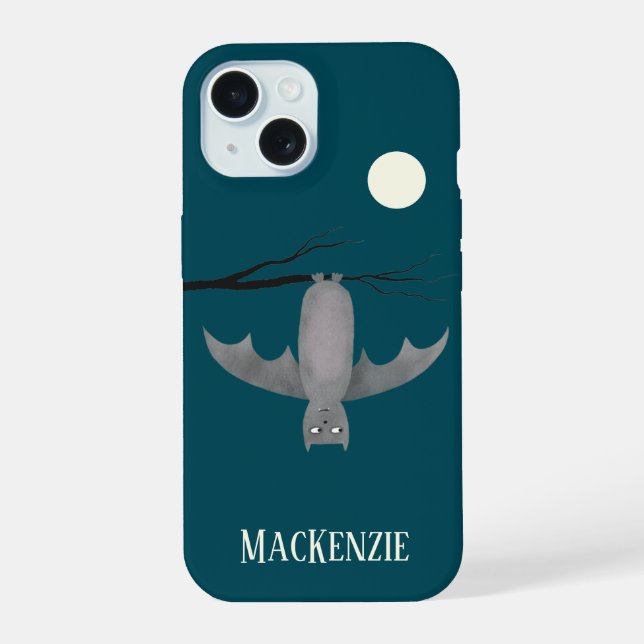 Cute Vampire Bat Personalised iPhone 15 Case (Back)