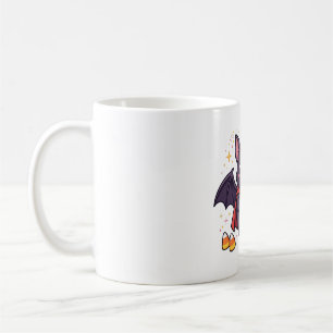 Cute Vampire Bat Strawberry Milk Halloween Art Coffee Mug