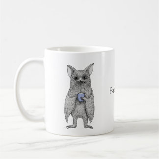 Cute Vampire Bat with Coffee Funny custom name Coffee Mug