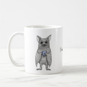 Cute Vampire Bat with Coffee Funny custom name  Mug