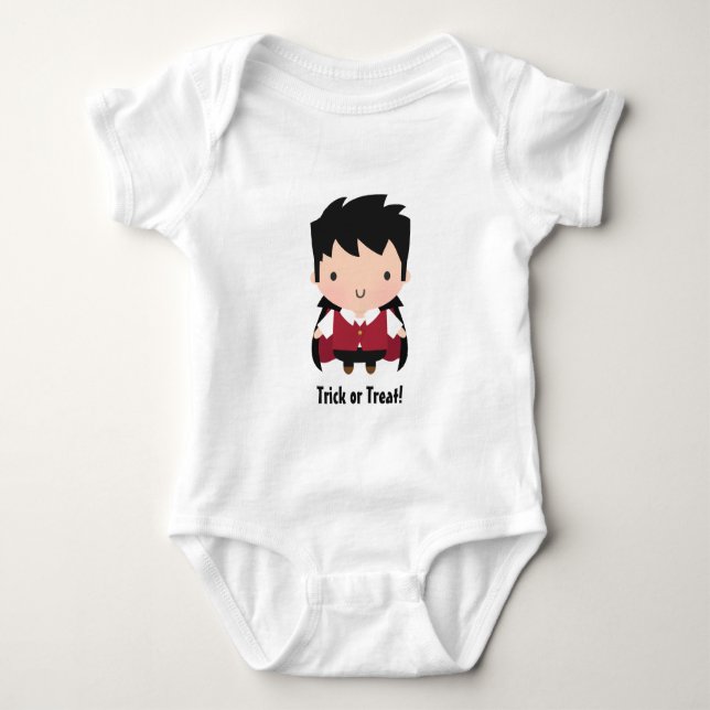Cute Vampire Boy, Baby Halloween Bodysuit (Front)