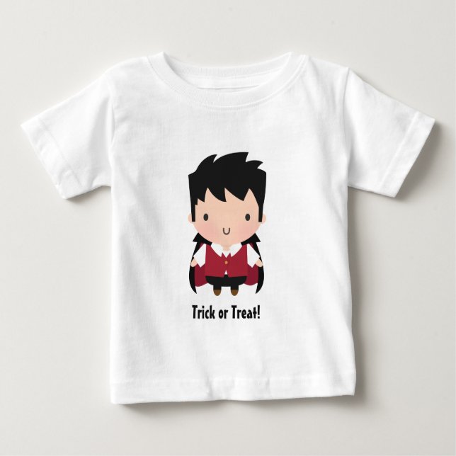 Cute Vampire Boy Baby Halloween Outfit Baby T-Shirt (Front)