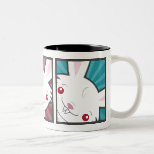 Cute Vampire Bunny Rabbit (White) Kawaii Two-Tone Coffee Mug