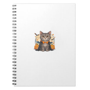 Cute Vampire Cat Halloween T-shirt Spooky Kitten Notebook