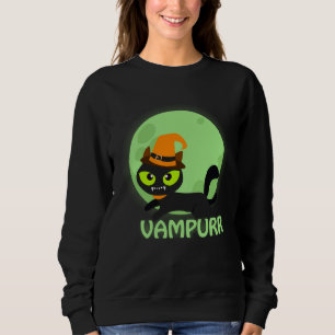 Cute Vampire Cat Halloween Vampurr Sweatshirt
