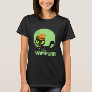 Cute Vampire Cat Halloween Vampurr T-Shirt