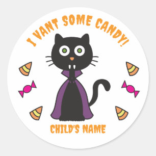 Cute Vampire Cat Stickers