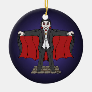 Cute Vampire/Dracula Ceramic Tree Decoration