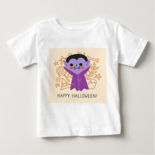 Cute Vampire Dracula Halloween Baby T-Shirt