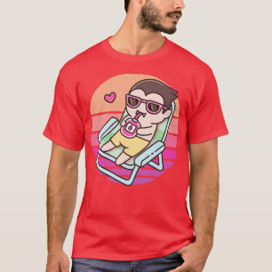 Cute Vampire g With Blood Pack Drink In Sunset T-Shirt