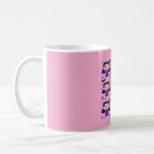 Cute Vampire Girl Purple Halloween Pattern Coffee Mug